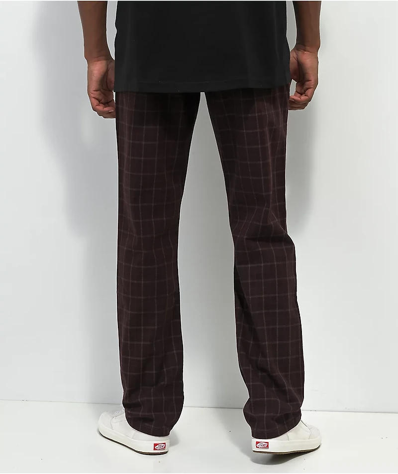Brixton Choice Brown Plaid Chino Pants