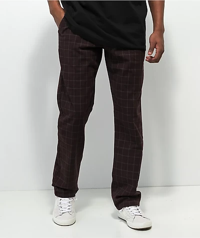 Brixton Choice Brown Plaid Chino Pants