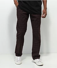 Brixton Choice Brown Plaid Chino Pants