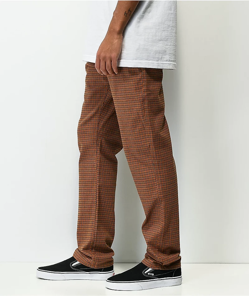 Brixton Choice Orange & Black Plaid Chino Pants