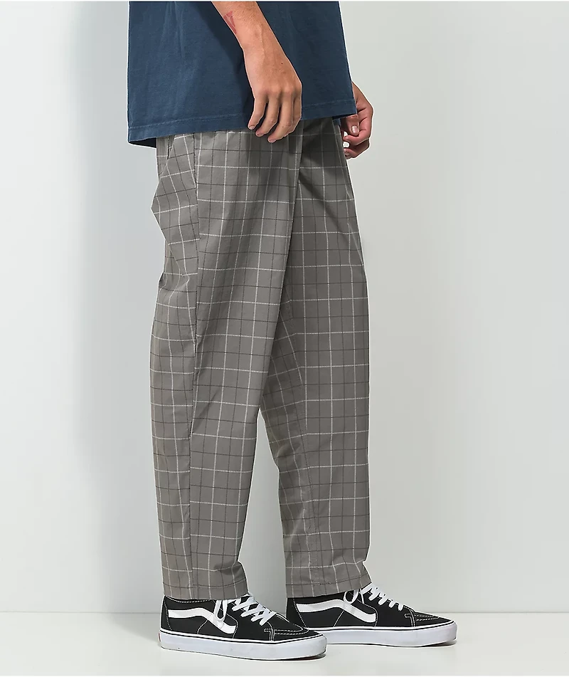 Brixton Cinch Taper Plaid Grey Pants