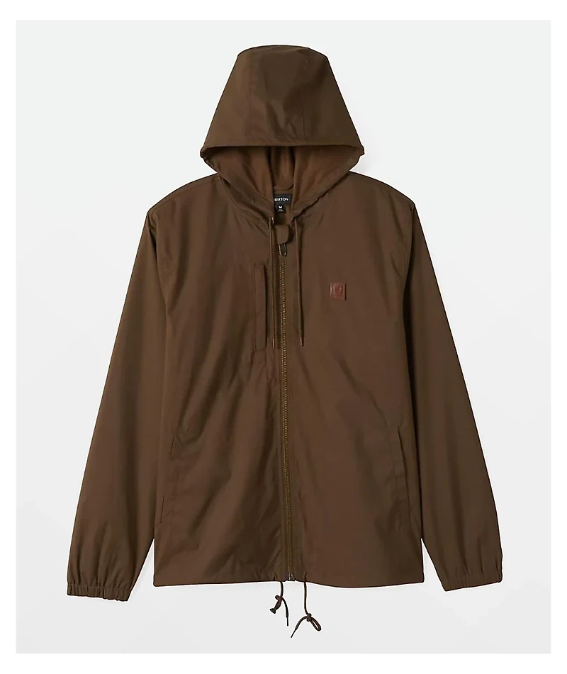 Brixton Claxton Beta Zip Brown Windbreaker Jacket