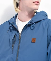 Brixton Claxton Beta Zip Joe Blue Windbreaker Jacket