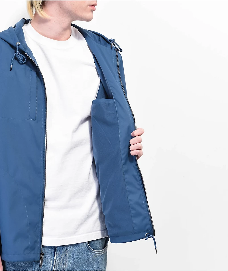 Brixton Claxton Beta Zip Joe Blue Windbreaker Jacket