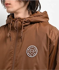 Brixton Claxton Crest Brown Windbreaker Jacket