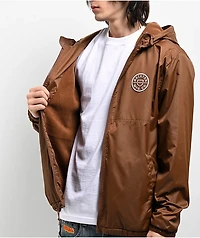 Brixton Claxton Crest Brown Windbreaker Jacket