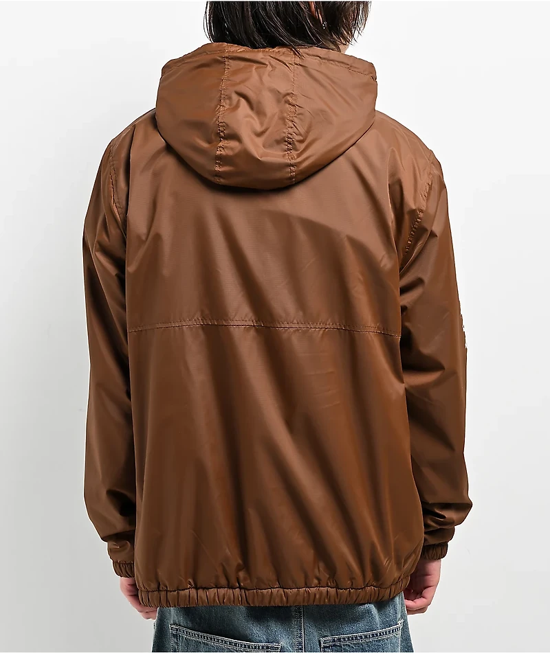 Brixton Claxton Crest Brown Windbreaker Jacket
