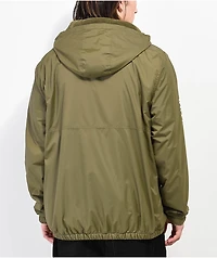 Brixton Claxton Crest Lined Olive Green Zip Jacket