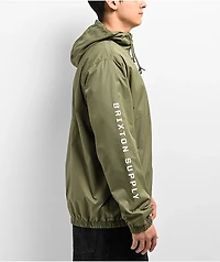 Brixton Claxton Crest Olive Windbreaker Jacket