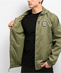 Brixton Claxton Crest Olive Windbreaker Jacket
