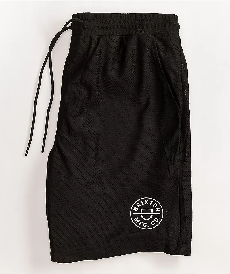 Brixton Crest Black Mesh Shorts
