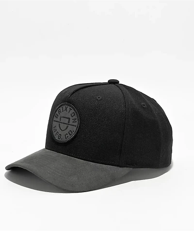 Brixton Crest Black Snapback Hat