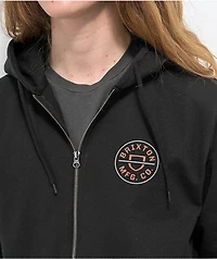 Brixton Crest Black Zip Hoodie