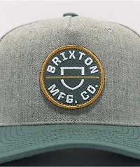 Brixton Crest Dark Heather & Dark Green Snapback Hat