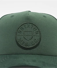 Brixton Crest Deep Forest Green Snapback Hat