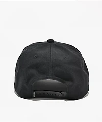 Brixton Crest Distress Black Canvas Snapback Hat