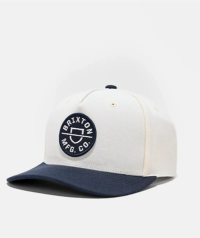 Brixton Crest Indigo & Off White NetPlus® Snapback Hat