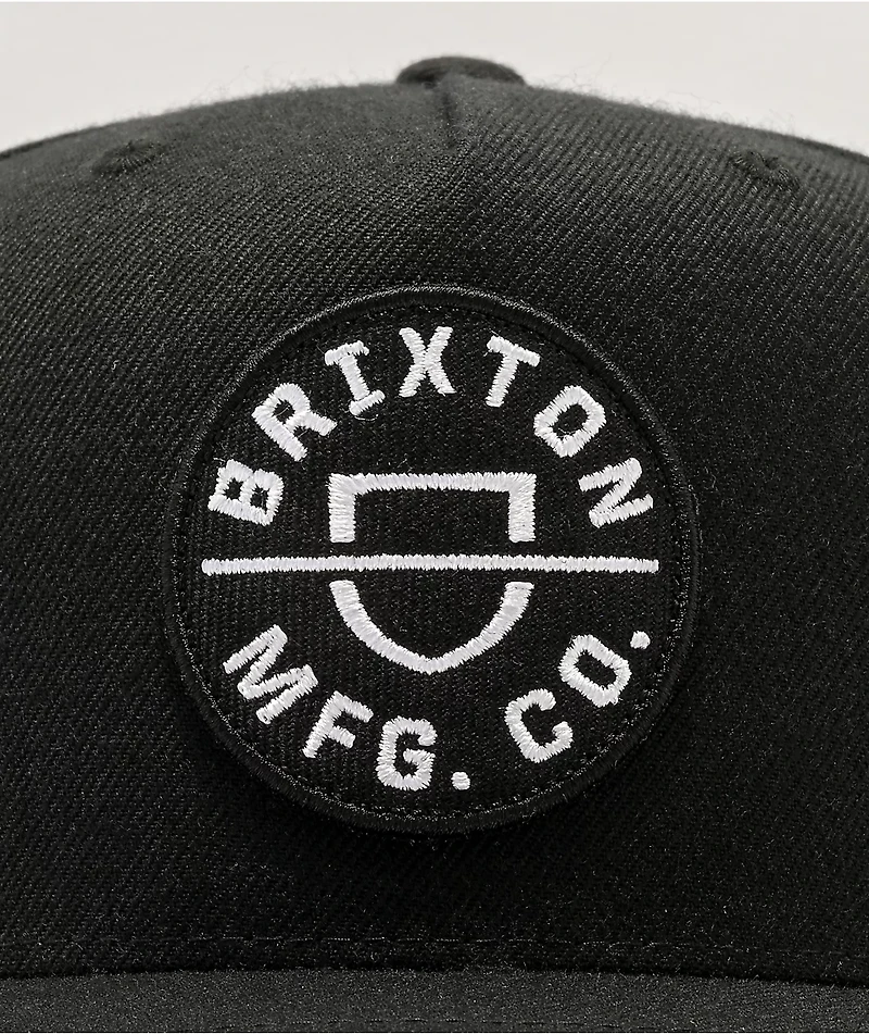 Brixton Crest MP Black Snapback Hat