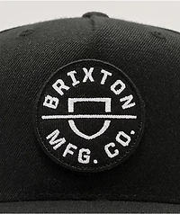 Brixton Crest MP Black Snapback Hat
