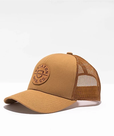 Brixton Crest Netplus Beige Trucker Hat