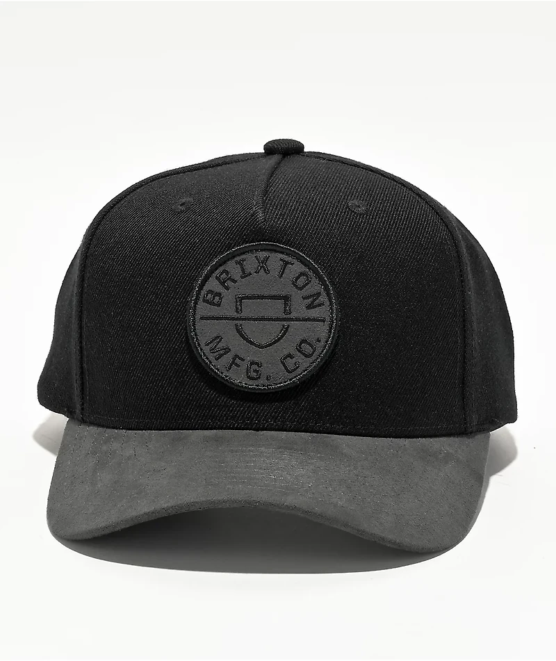 Brixton Crest Netplus Black Snapback Hat