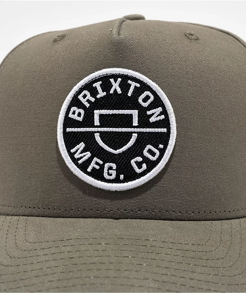 Brixton Crest Netplus Cinder Grey Snapback Hat
