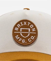 Brixton Crest Netplus Copper & Off-White Snapback Hat
