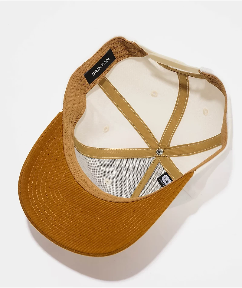 Brixton Crest Netplus Copper & Off-White Snapback Hat