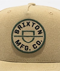 Brixton Crest Netplus Sand Snapback Hat