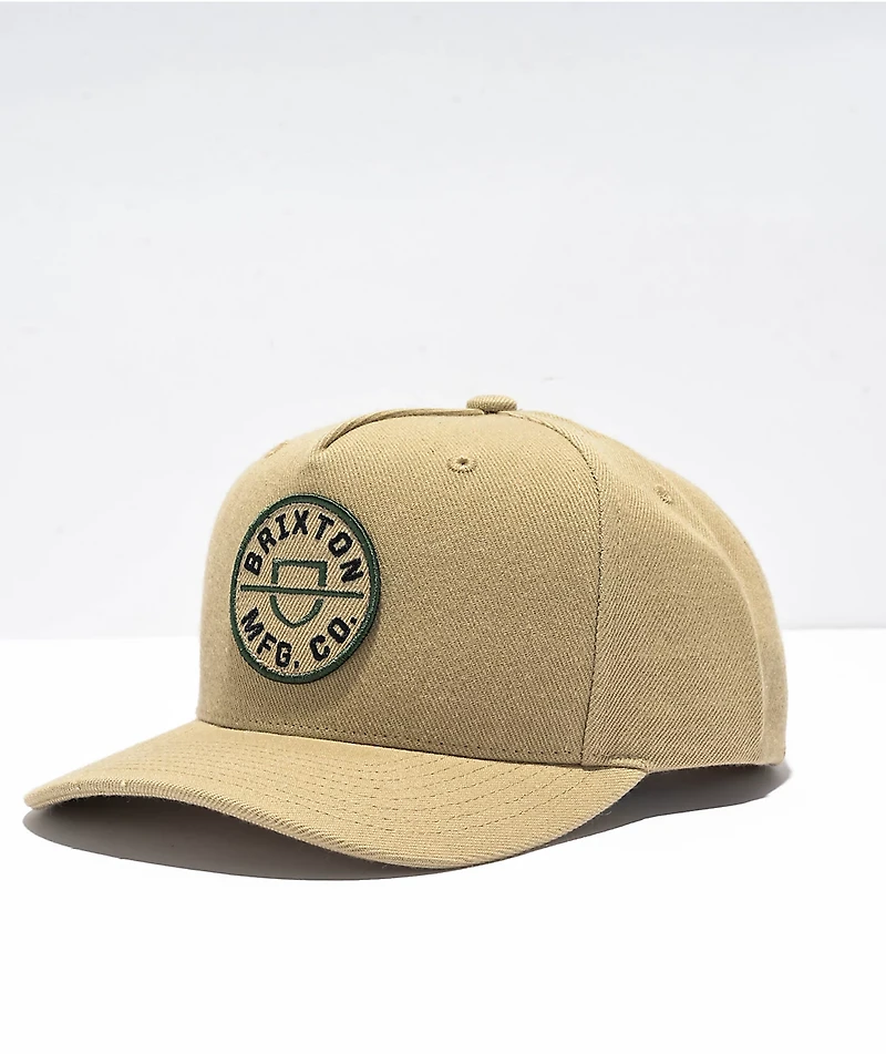Brixton Crest Netplus Sand Snapback Hat