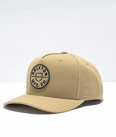 Brixton Crest Netplus Sand Snapback Hat