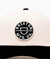 Brixton Crest Off White & Black Netplus® Snapback Hat