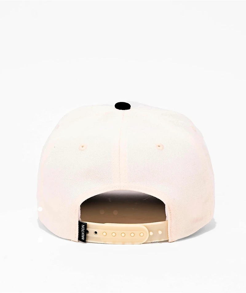 Brixton Crest Off White & Black Netplus® Snapback Hat