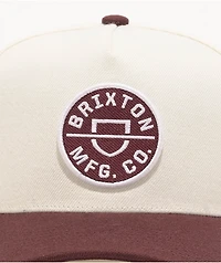 Brixton Crest Port & Off White Netplus Snapback Hat