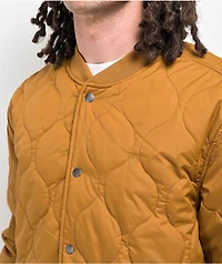 Brixton Dillinger Mustard Quilted Bomber Jacket