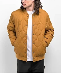 Brixton Dillinger Mustard Quilted Bomber Jacket