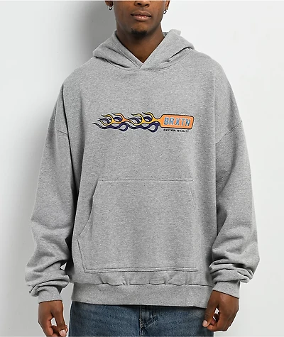 Brixton Flames Gunmetal Heather Oversized Hoodie