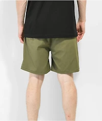 Brixton Jupiter Service Olive Green Elastic Shorts