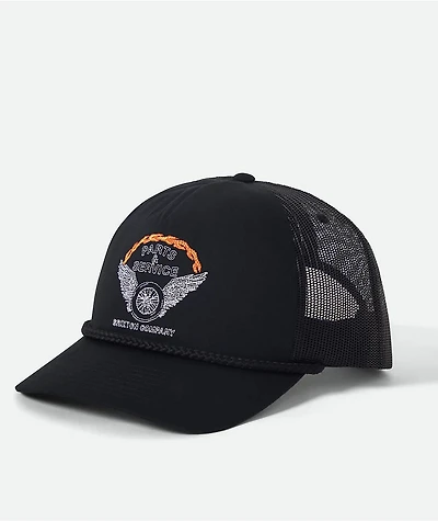Brixton Leeway Black Trucker Hat