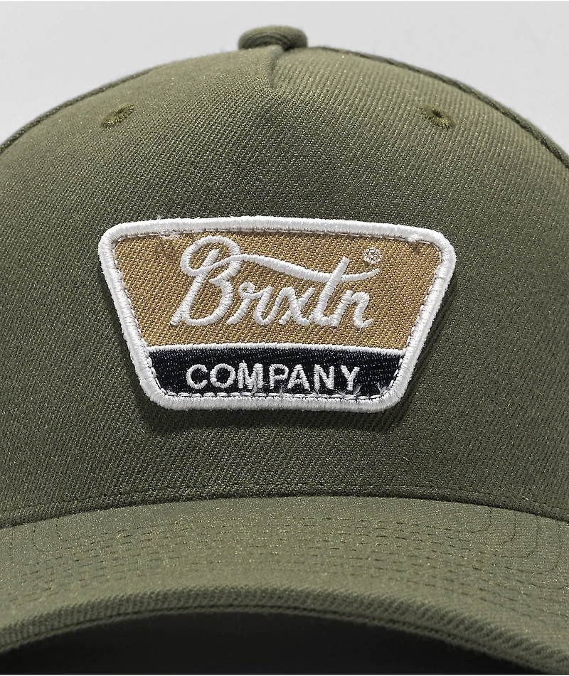Brixton Linwood Olive Snapback Hat