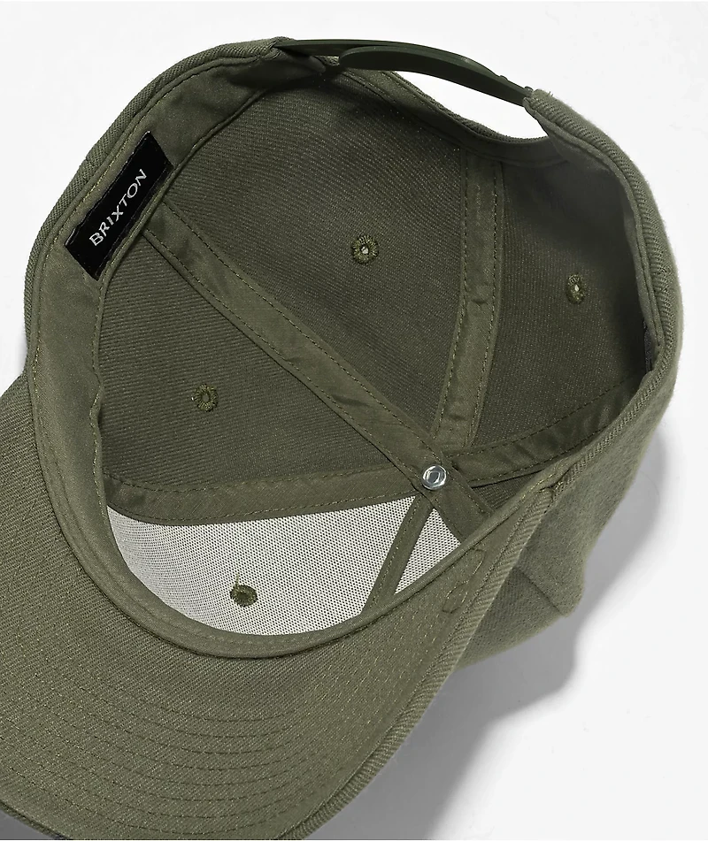 Brixton Linwood Olive Snapback Hat