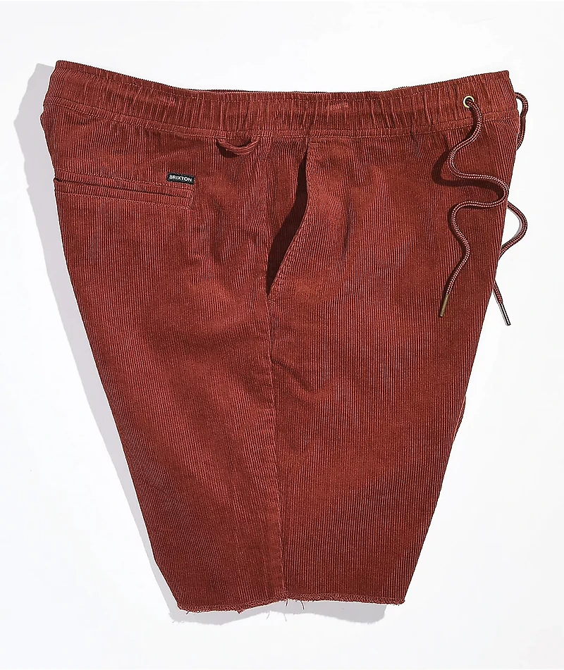Brixton Madrid II Maroon Corduroy Shorts