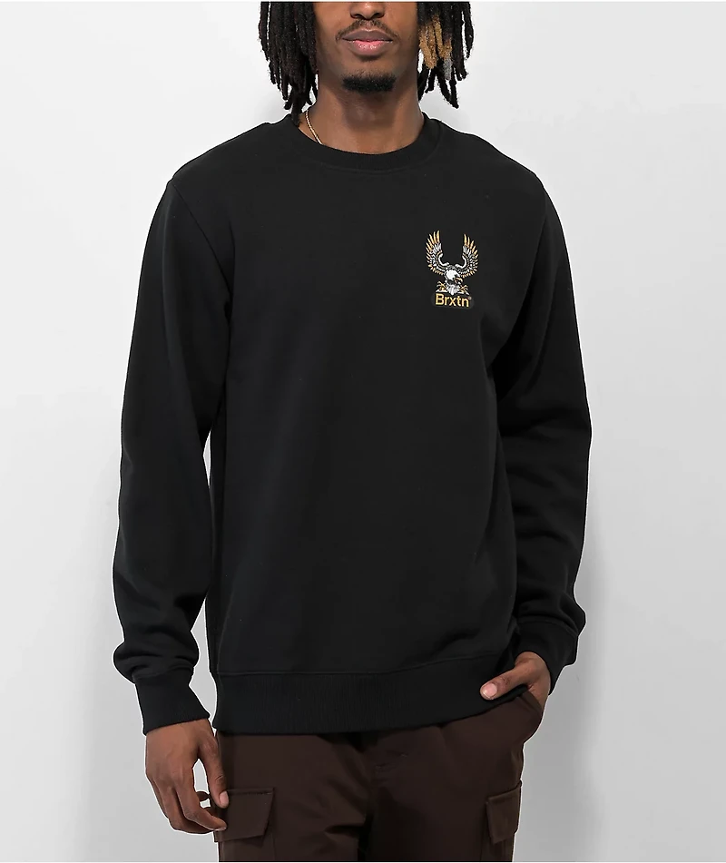 Brixton Merrick Black Fleece Crewneck Sweatshirt