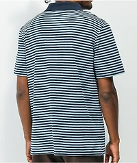 Brixton Micro Stripe Navy & Blue Polo Shirt