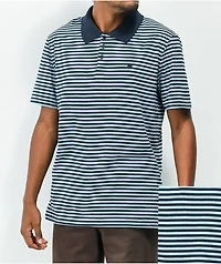 Brixton Micro Stripe Navy & Blue Polo Shirt