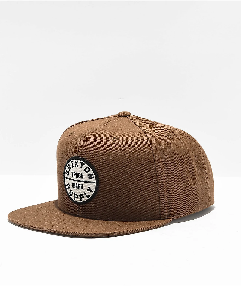 Brixton Oath III Bison Brown Snapback Hat