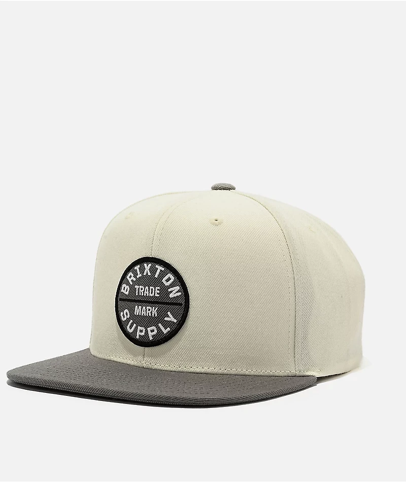 Brixton Oath III Charcoal & Off White Snapback Hat