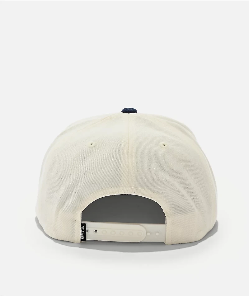 Brixton Oath III Off White & Midnight Blue Snapback Hat