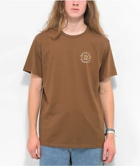 Brixton Oath V Brown & Gold T-Shirt