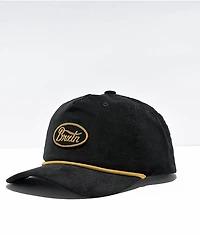 Brixton Parsons Netplus Corduroy Black Snapback Hat